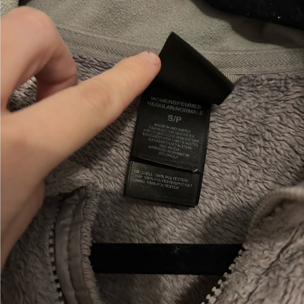 Fuzzy gray zip up north jacket - Picture 2 of 5